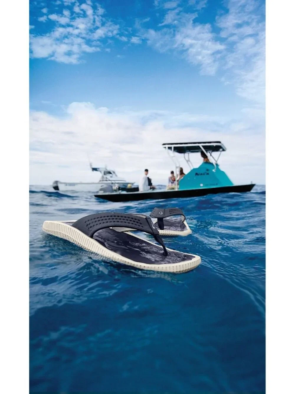 Men's Navy Blue Synthetic Beach Sandals Water Resistant Flip Flops Comfort Fit